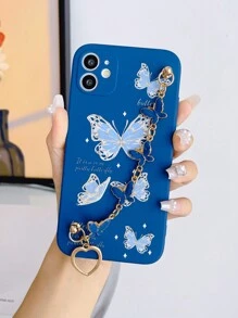 1 个蓝色电镀蝴蝶手链和 1 个蓝色 TPU 蝴蝶图案防震手机壳，兼容 Apple/Android/OPPO 手机，兼容 15 Pro Max、 14 Pro Max、A52 4G、A31 4G、A23、Redmi Note 11 Pro 4G、Redmi Note 12 4G、OPPO A54、A14、A54 防水防摔防刮 - 彩色 - 查看 2