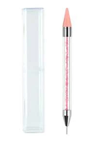 1pc Dual-ended Rhinestone Setter With Wax Tip And Metal Pick For Nail Art, Jewelry Making - Pink - View 3