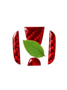 一套適用於思域crv雅閣xrv飛度改裝碳纖維方向盤標誌貼車標凹槽貼 - 紅色 - 查看 2