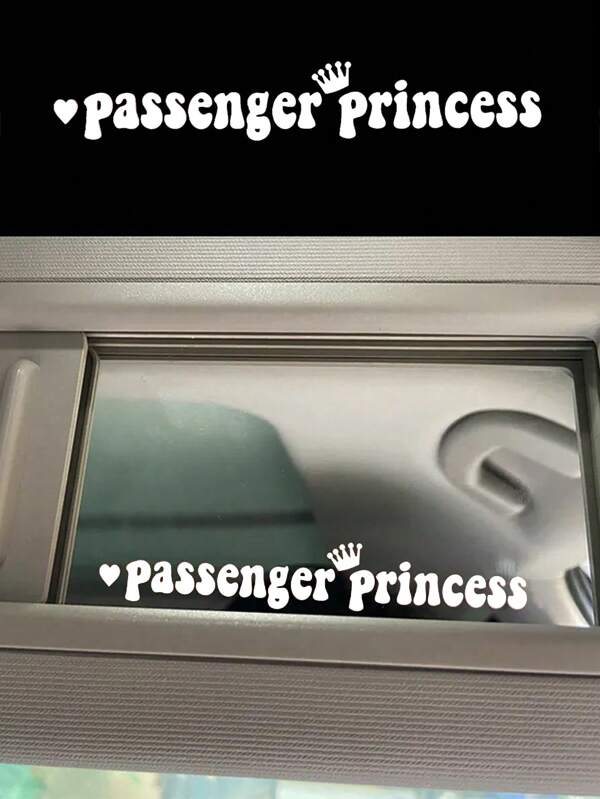 1pc Creative & Fun Passenger Princess Car Sticker For Rearview Mirror