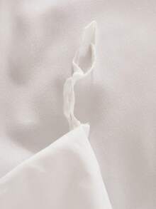 1pc Polyester Solid Wine Red Soft Flannel Fleece Feel Ultra-fine Fiber Material Quick-drying Machine-washable Minimalist Bedding Cover - White - View 2