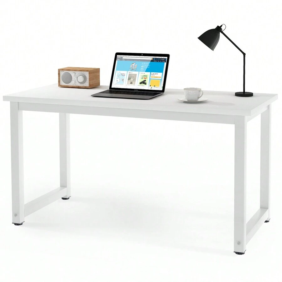 Scrivania per computer Scrivania per ufficio Tavolo da lavoro Tavolo per PC - Bianco - Visualizzare 1