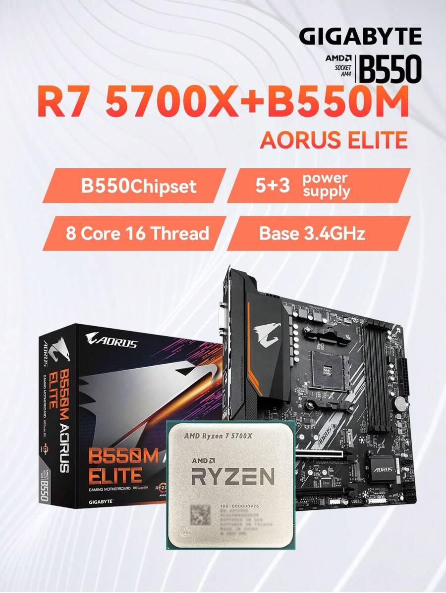 GIGABYTE B550M AORUS ELITE And AMD Ryzen 7 5700X suit , B550 Chipset M ...