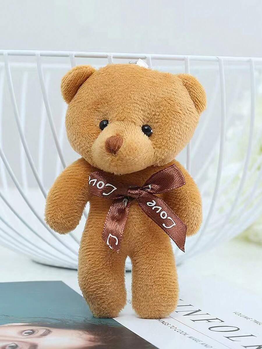1pc Teddy Bear Shaped Pendant Keychain - Brown - View 1