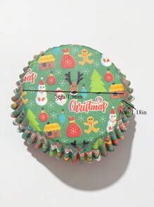 100pcs Christmas Cupcake Liners, Snowflakes Design Muffin Paper Cups,Christmas - Multicolor - View 6