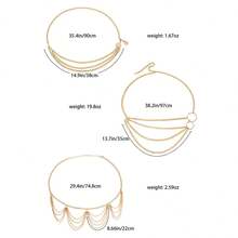 Cinturones Para Dama Cadenas Cintura Metalico Sexy Elegante - Dorado - Ver 7