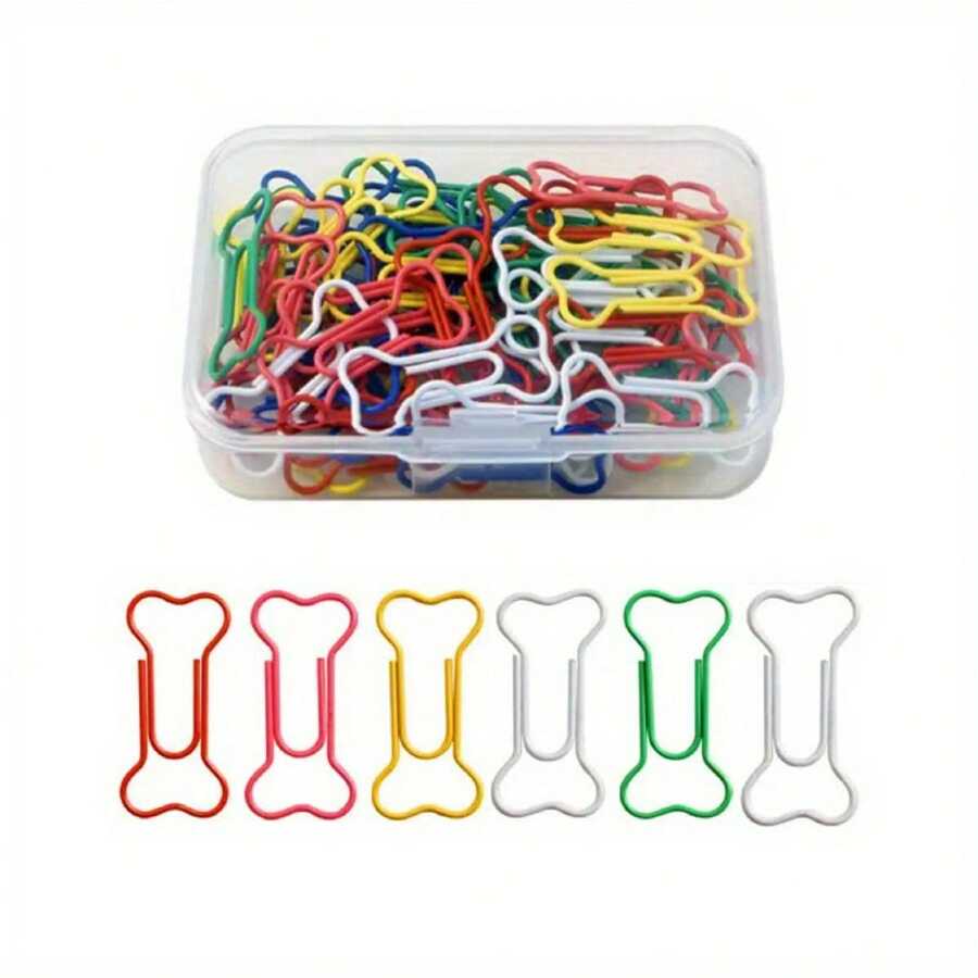 50pcs Dog Bone-Shaped Paper Clips - A Perfect Gift for Dog Lovers! - Apricot - View 1