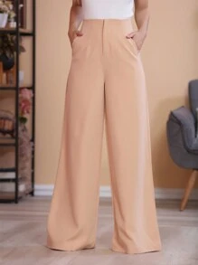 Women Pants - 杏色 - 查看 1