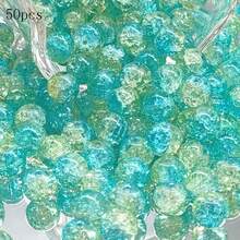 1包(約50pcs)8*8mm彩色花卉裂紋仿水晶珠子,用於diy珠寶製作 - 彩色 - 查看 7