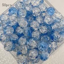 1包(約50pcs)8*8mm彩色花卉裂紋仿水晶珠子,用於diy珠寶製作 - 彩色 - 查看 3