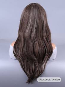 歐美時尚假髮點棕色高光中長假髮頭套