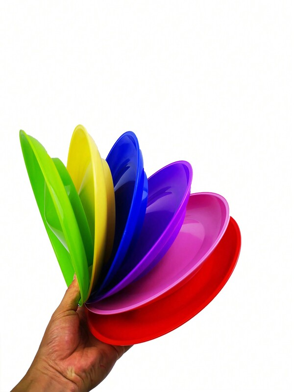 1set Juggling Plates 23cm/9.05in Diabolo Prop With 6 Colors Top Disc