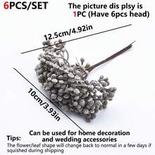 1入組6朵小型人造花塑料嬰兒氣球秋季聖誕裝飾用花瓶,在家裝飾室內外花園婚禮花束客廳diy糖果盒掛飾假植物家居用品