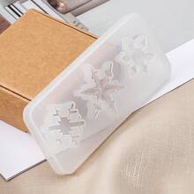 1入組diy矽膠水晶膠雪花模具,高光澤表面模具,可製作3種不同形狀的個性化聖誕吊墜、鑰匙扣、珠寶、服飾配飾等