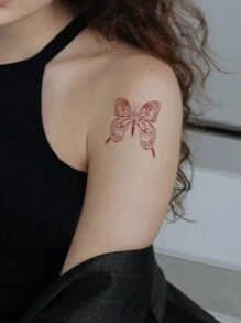 4入組蝴蝶、心形和星形圖案的指尖、耳朵和小身體部位臨時紋身貼紙