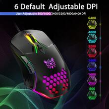 Mouse Gamer Profesional CW902 para Videojuegos con LED RGB - Negro - Ver 5