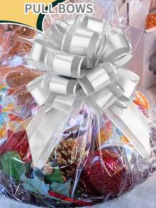 12 chiếc nơ kéo để gói quà, nơ kéo lớn 6 inch để trang trí giỏ quà chai rượu ruy băng satin và quả cầu hôn cho tiệc cưới trang trí sinh nhật - Bạc - Xem 5