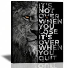 鼓舞人心的風景畫布辦公室壁畫動物啟發畫畫動物海報畫現代藝術品家庭臥室辦公室牆飾裝框布畫 - 彩色 - 查看 1