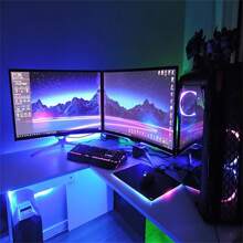 1入組1m / 3m / 5m RGB LED燈帶，附帶24鍵紅外線遙控器，每米12盞燈珠，DC5V無線變色柔性LED燈帶，非常適合電視，電腦背景燈裝飾，臥室，客廳，廚房和家居環境照明（燈板顏色隨機為白色或黑色，無記憶功能顏色） - 彩色 - 查看 5