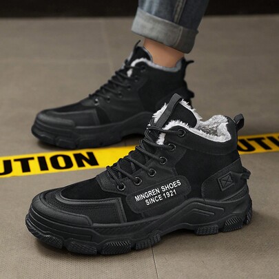 Men's Winter Shoes, Thermal Lined High Top Boots, Work Boots, Motorcycle Boots, Fashionable Shoes