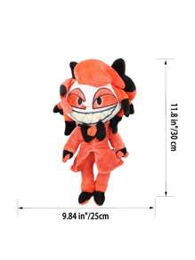 1入組alastor毛絨遊戲動物填充娃娃,柔軟的毛絨和pp填充,適合14歲以上的青少年生日禮物,也可用於節日禮物、桌子、沙發、枕頭和裝飾 - 橘色 - 查看 3