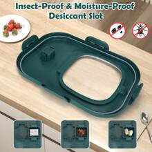 Dog Food Storage Container, 20lb Collapsible Airtight Travel Pet Food Container with Wheels, Scoop, Measuring Cup & Clear Lid, Large Pet Food Holder Bin Keep Dog Cat Bird Seed Animal Dry Food Fresh - 綠色 - 查看 3