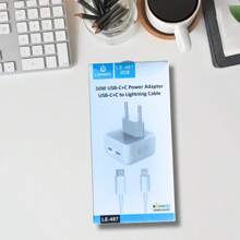 Carregador Completo IPhone 2 Entrada Tipo C 50w + Cabo Lightning Fonte Turbo Tomada Cabo USB-C Adaptador Para iPhone 11 12 13 14 Pro Max Plus - Branco - Visão 6