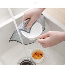 1片雙面銀絲洗碗布,可代替鋼絲球去污除油污,適用於廚房檯面、洗碗和鍋具清潔 - 單層銀絲20*20cm - 查看 4