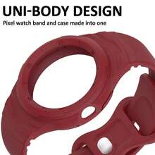 crested Vỏ + Silicone cho dây đeo đồng hồ Pixel Phụ kiện đồng hồ thông minh thể thao tích hợp vòng đeo tay Dây đeo đồng hồ Pixel 2, Màu đỏ rượu vang - Màu Đỏ Sâu - Xem 4