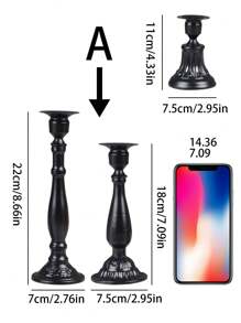 3pcs Metal Candle Holder - Black - View 10