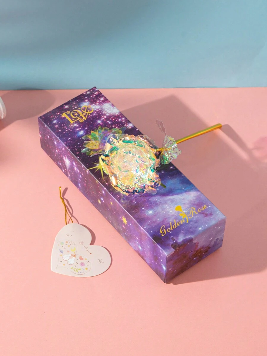Colorful Gold Rose And Starry Sky Box, Artificial Flower - Multicolor - View 1