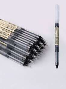 5pcs/set Office Fine Point Liquid Ink Ballpoint Pens, Creative Stationery For Student Quick-drying - Black - View 1