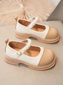 1雙女童閃亮鑽石皮革平底鞋,多色塊公主鞋,全季節皆可穿