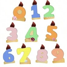12入組粉紅色數字造型蠟燭,可用於生日派對,餅乾和果凍裁切,巧克力和蛋糕和甜點模具,製皂,廚房烘焙工具 - 粉色 - 查看 4