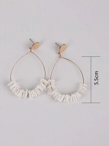 1 Pair Of Shell Fragment Earring For Ladies - Gold - View 2