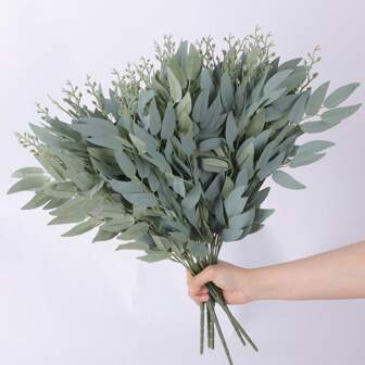 Willow Leaf Bouquet Artificial Plants Decor, Suitable For Bedroom And Living Room