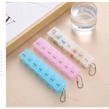 Transparent Pill Box, 7 Days Pill Organizer, Portable Single Row Long Pill Case With 7 Compartments - Portable Transparent Medicine Box 7-compartment Pill Box - View 6