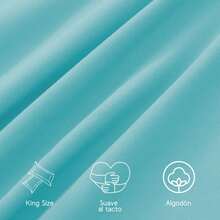 2 King Size Cotton Pillowcases In Various Colors - Teal Blue - View 2