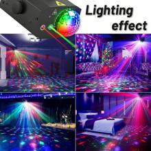 Đèn tiệc DJ Đèn bóng Disco với cáp USB 9,8ft và kích hoạt âm thanh chiếu hoa văn, đèn sân khấu nhấp nháy màu RGB, thân máy bằng nhựa ABS tất cả trong một thích hợp cho tiệc khiêu vũ trong nhà sinh nhật lễ hội quán bar karaoke giáng sinh đám cưới câu lạc bộ biểu diễn - màu đen - Xem 7
