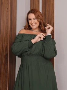 Plus Size Dresses - Verde militare - Visualizzare 3