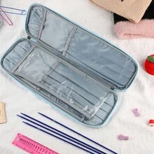 1PC 35cm Flower Patterned Stick Needle Storage Empty Bag Modern Vintage Style Polyester Fiber Rectangle Storage Bag With Zipper, Durable For Beginner Crochet Storage Toolkits,Sewing Bag Lightweight,Durable Ideal For Traveling, Going Out,Can Be Given As A Gift To Family Members Nylon Fig. Fresh And Original Suppleness,Portability Students, Teachers, Women, Old People Dormitory Supplies,Travel Goods - Multicolor - View 5