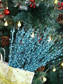 5 cái Nhân tạo Lấp lánh Quả mọng Thân cây Đối với Giáng sinh Đồ trang trí Lấp lánh Hạt Sticks Chi nhánh Cây thông noel Trang trí Đồ thủ công DIY Nhà  Trang trí - Màu xanh nhạt - Xem 4