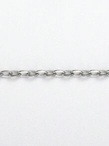 10入組不褪色不掉色不變色的不銹鋼鏈,包括o鏈,扁平路面鏈,十字路鏈,適用於diy珠寶製作 - 銀色 - 查看 3