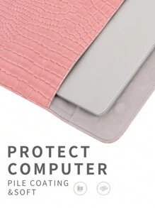 canvas artisan Slim Laptop Case PU Messenger Bag Waterproof Laptop Sleeve For - Pink - View 10