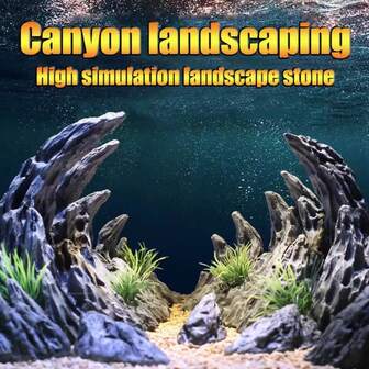 2pcs/set Canyon Landscape Fish Tank Artificial Qinglong Stone Decoration Resin Dragon Claw Miniature Ornament