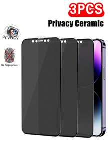 1-4 件陶瓷隐私屏幕保护膜适用于 iPhone 16e 14 PRO MAX 7 8 14 Plus 防窥膜适用于 iPhone 11 12 13 Pro XS Max XR - 3片 - 查看 1