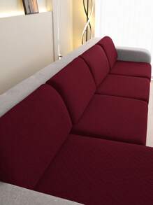 1 Pezzo Copridivano Jacquard In Maglia Bordeaux, Copridivano In Poliestere Elasticizzato Moderno E Minimalista, Adatto Per Divani Da 1/2/3/4 Posti, Decorazione Casa Divano A L - Bordò - Visualizzare 2