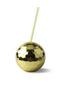 1 Pièce Coupe En Plastique En Forme De Boule Disco, Électrodéposée Multicolore, 600 Ml, Décoration De Salon, Avec Paille, Tasse À Boire, Préférée Des Filles