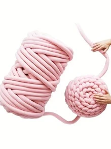 具彈性核心的超厚針織與鉤針編織毛線,diy手工藝品 - 粉色 - 查看 5