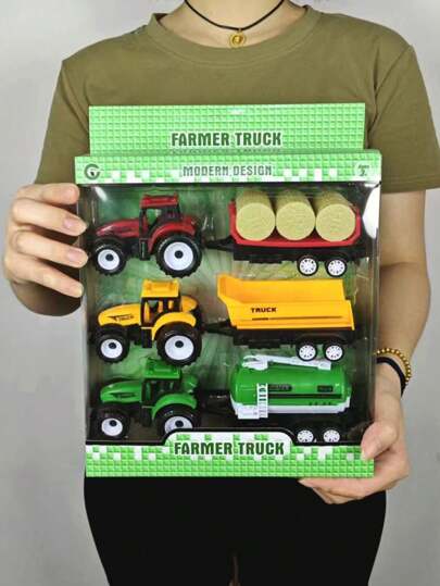 3-In-1 Tractor Toys Set Simulation Vehicle Model For Boys, Packaged In Gift Box For Birthday, Christmas And Classroom Prize,Tractor,Tractor Toy,Tractors,Tractor>Bedroom,Plush Tractor,Kids Toys Tractor,Back To School